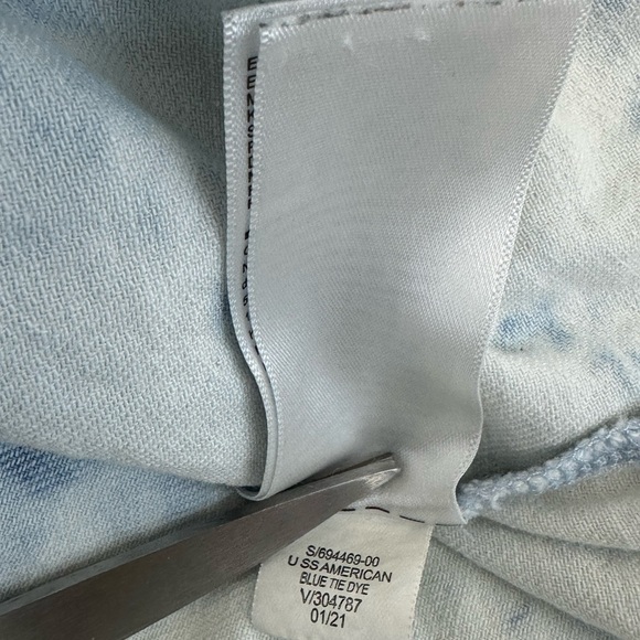 Old Navy Blue and White Tie-Dye Blouse tie up back flowy baby doll shirt size XL - Picture 7 of 7